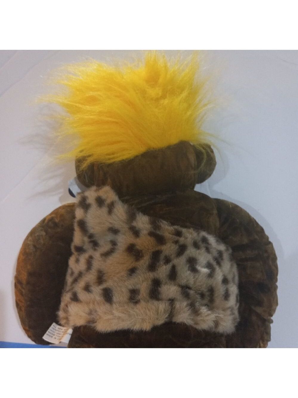 VINTAGE Rare Manimals Plush Caveman 15" Stuffed Doll Toy With Tags - Picture 6 of 8